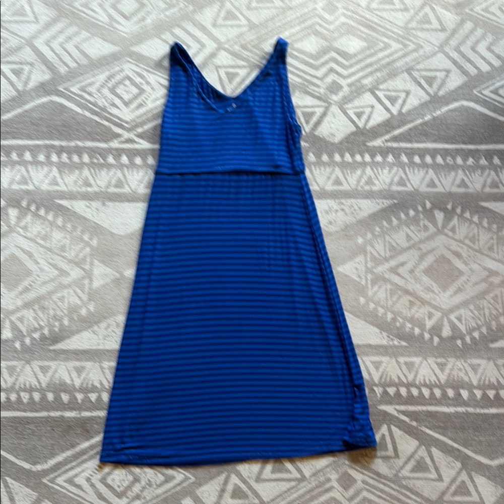 Athleta Blue Striped Santorini Dress